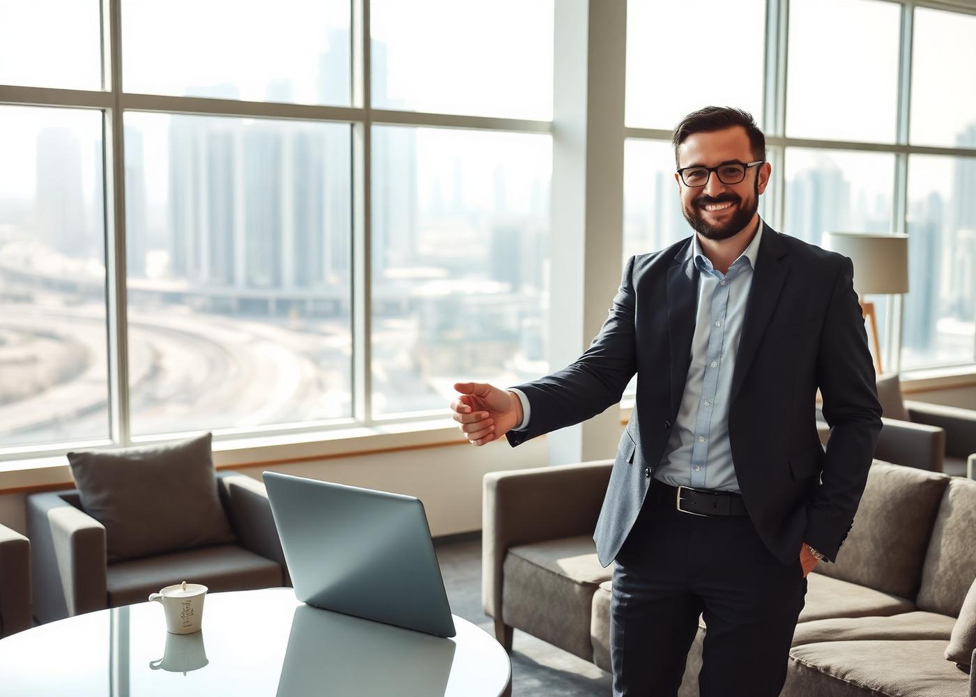 Concierge specialist meeting a client in Dubai